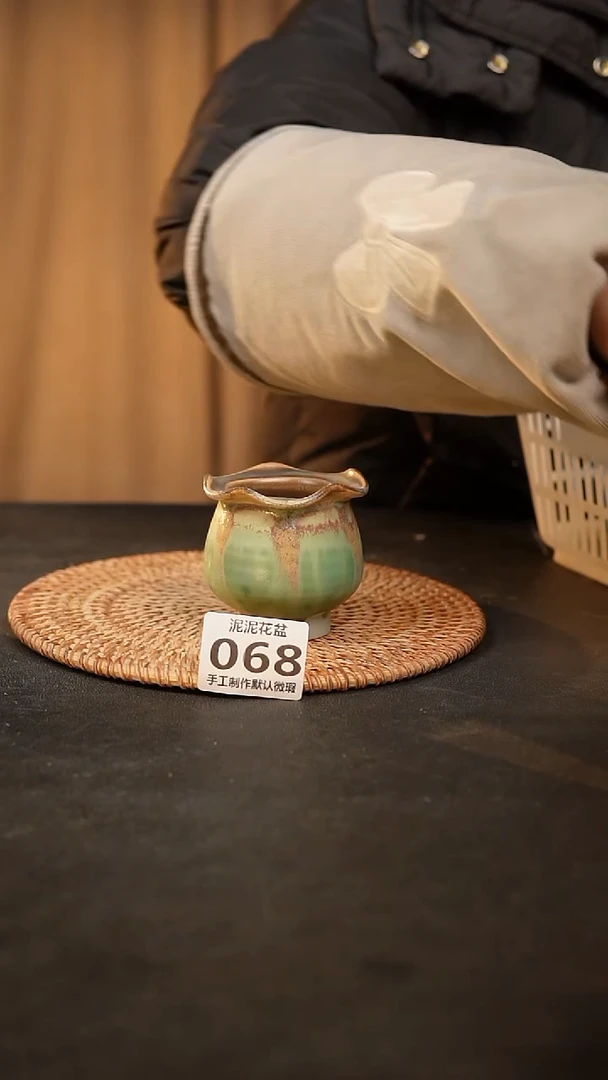 【闪购商品】瓷片068泥泥手工花盆口4