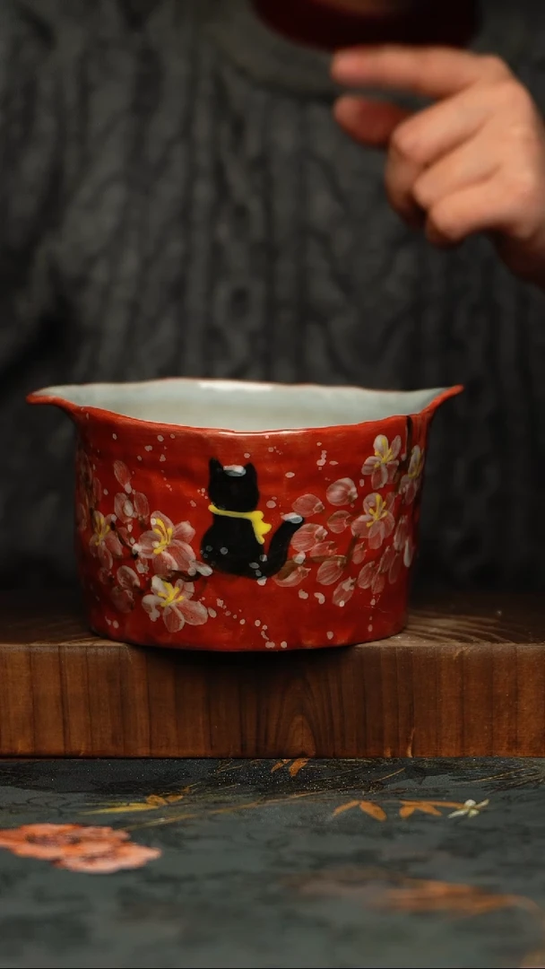 瓷片釉下彩手工手绘同款陶器