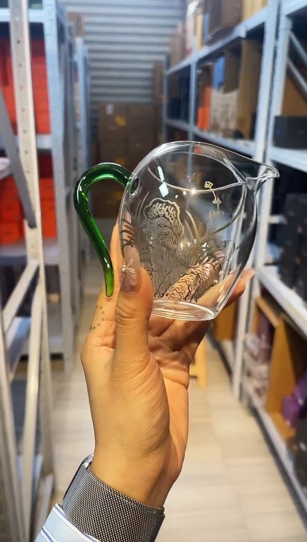 手绘公杯/空谷幽兰（湖绿色）