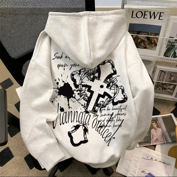 重磅500克纯棉连帽卫衣休闲韩系个性欧美风学生oversize男女同款