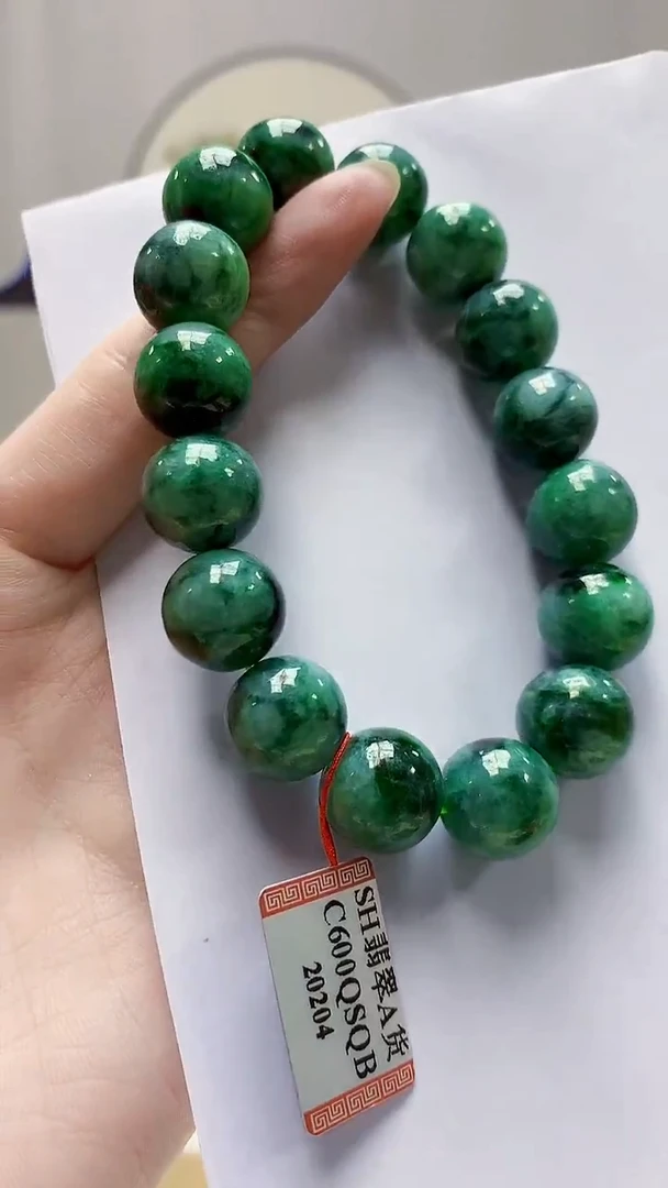 未镶嵌定制翡翠4852zm-毛货手串90