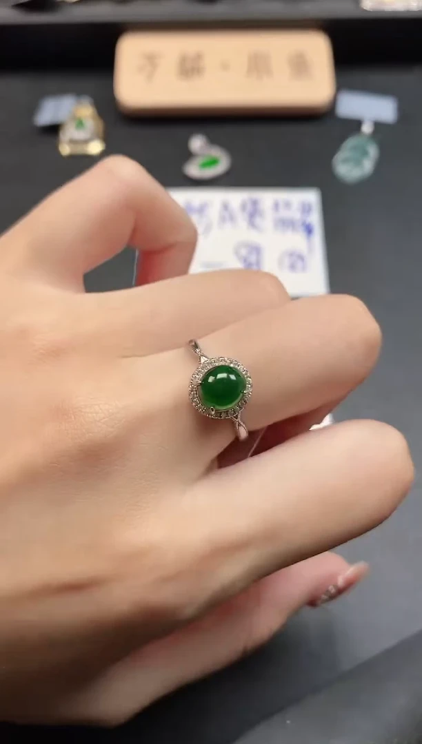 银S925镶嵌戒指翡翠51151