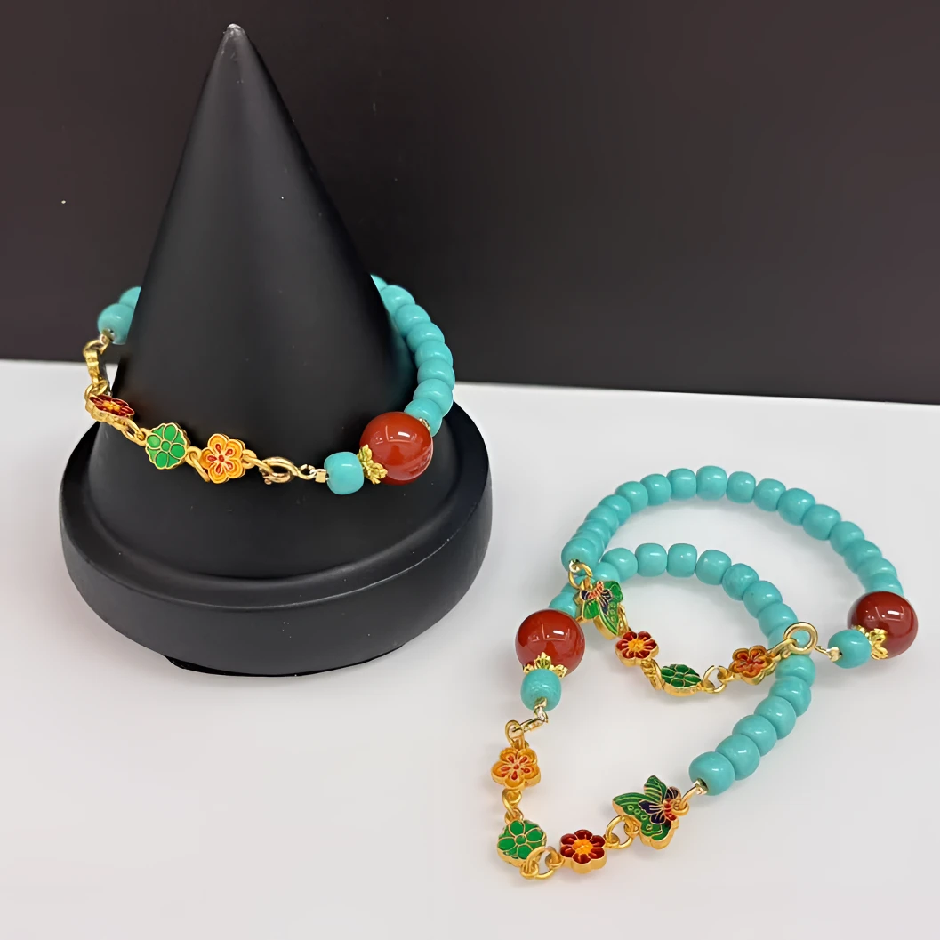 南红绿松老型珠手链珠卡12m*（多样性单个发货）