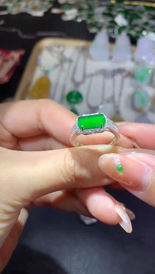 翡翠戒指银S925镶嵌5-戒指（多样性发货一件