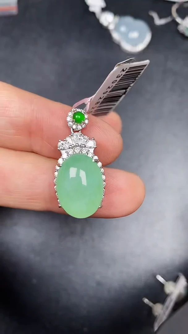 银S925镶嵌戒指翡翠3410