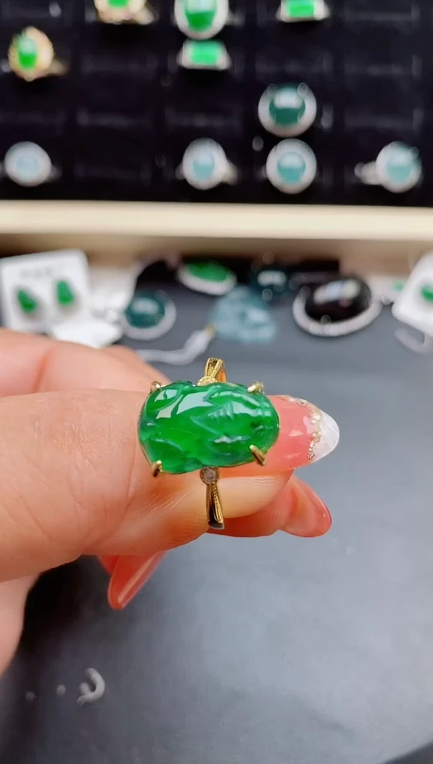 【闪购商品】翡翠戒指银S925镶嵌5085805