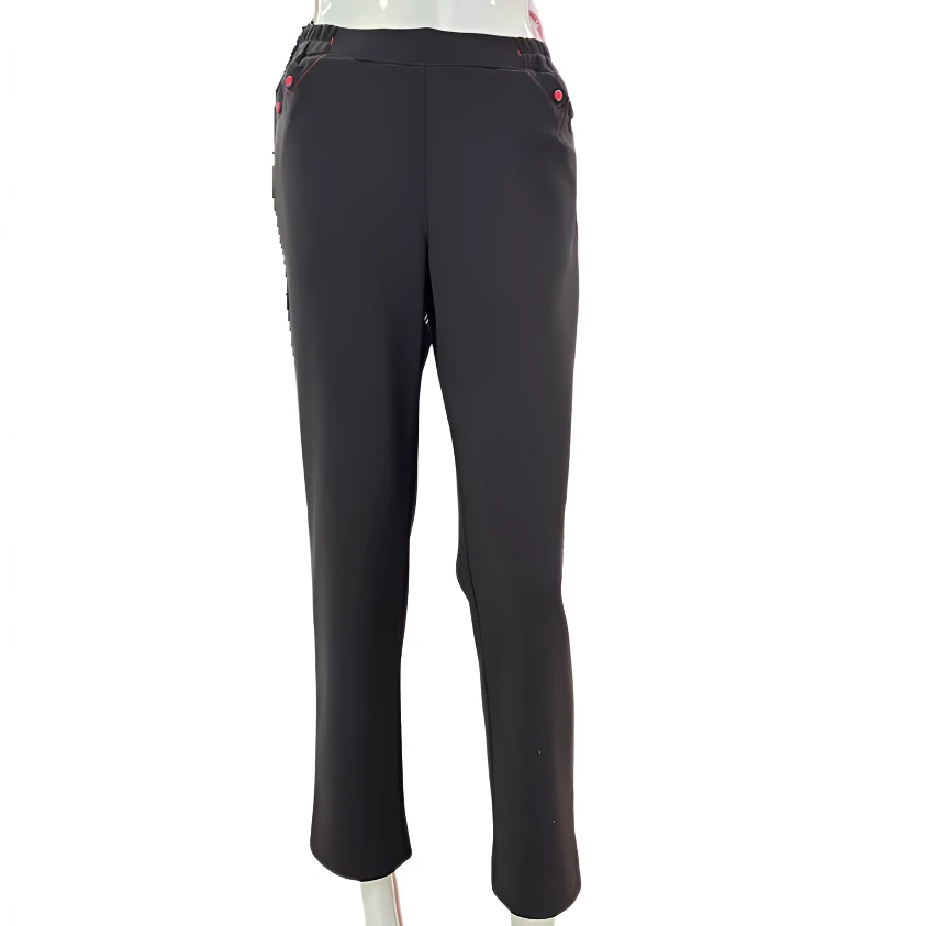 松紧腰锥形九分裤