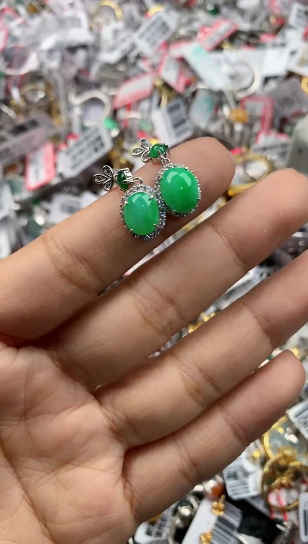 银S925镶嵌戒指翡翠10              3