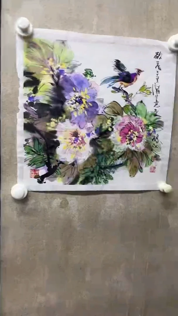 国画萧翰-1平尺-彩色花鸟