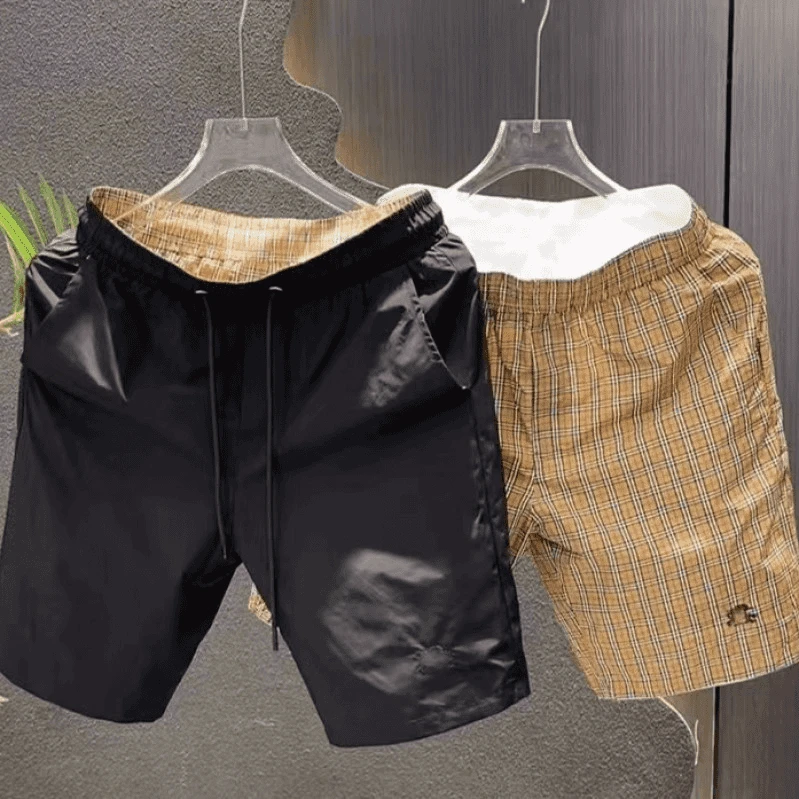 夏季新款男士运动短裤时尚休闲潮牌牛奶丝速干男士短裤五七分短裤