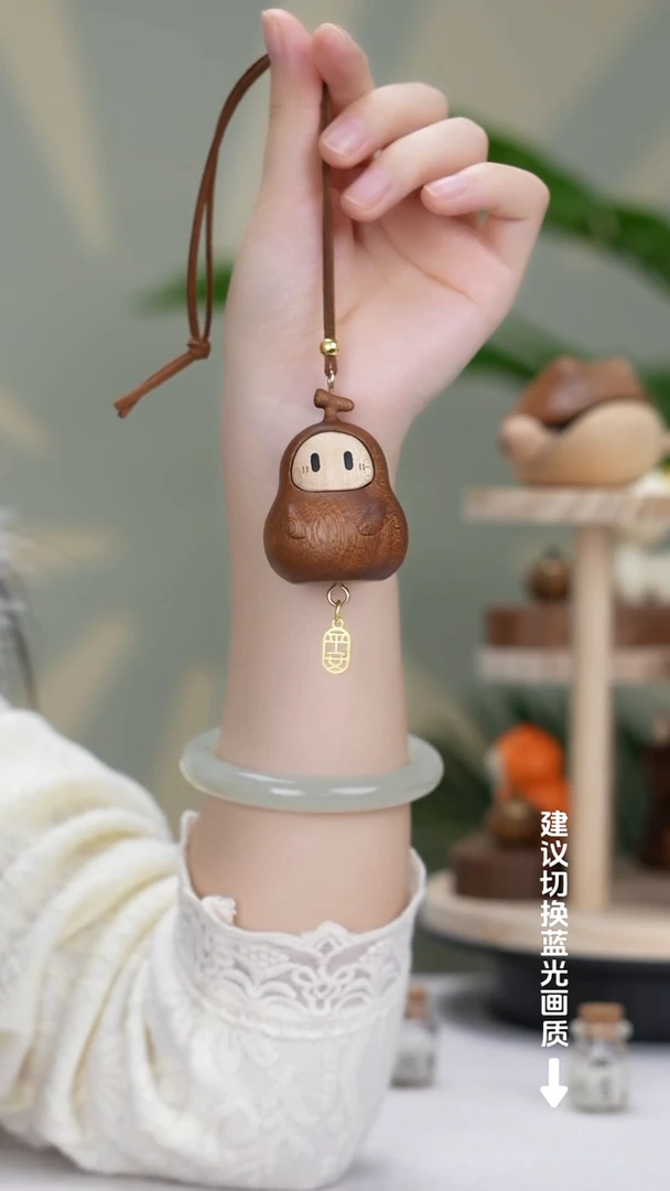 （新品首发）木质拼接福禄娃娃车挂件