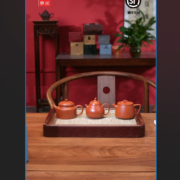 【闪购商品】三把全给德钟茄瓜高瓢朱泥紫砂壶C0076