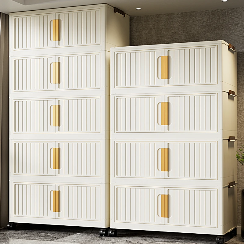 XM【65cm宽拍四层发五层】多层折叠收纳柜大容量储物柜简易杂物柜