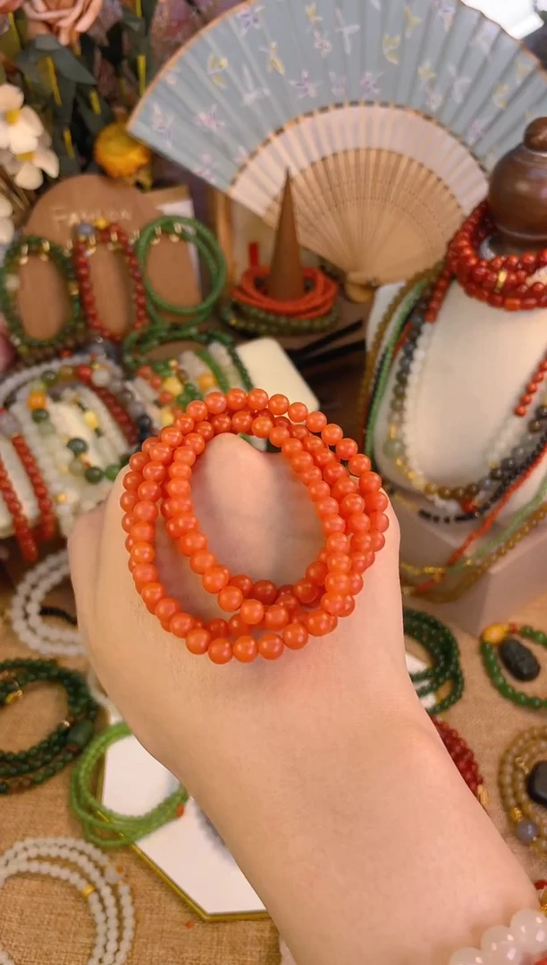 【闪购商品】南红玛瑙四圈未镶嵌南红