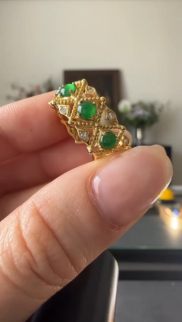 【闪购商品】翡翠戒指银S925镶嵌银镶