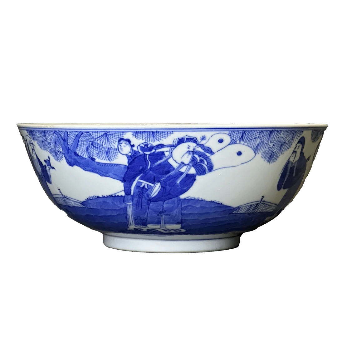 25023102y青花四喜人物纹碗