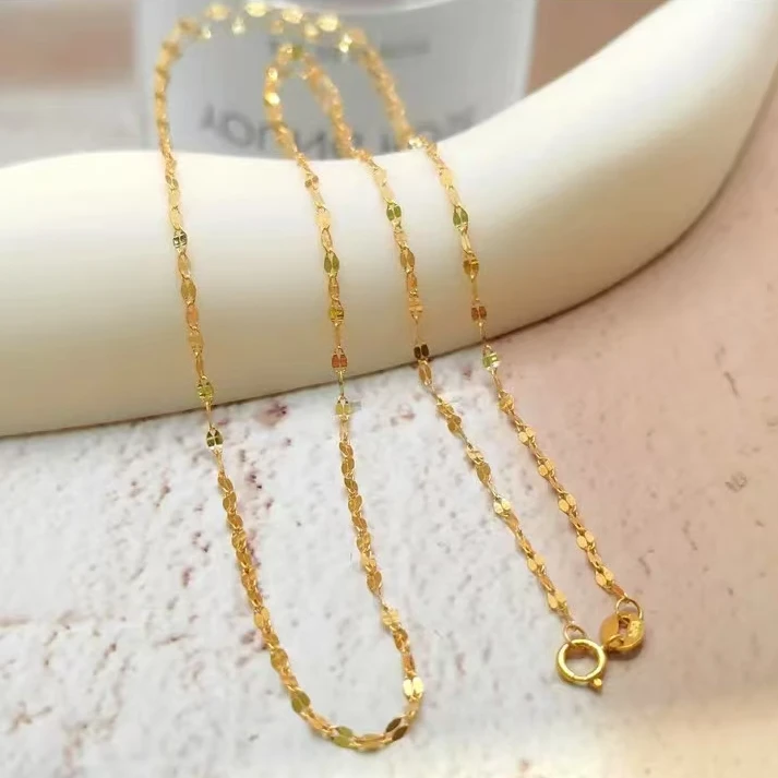 【鲸喜】18k金时尚百搭鱼唇片片链