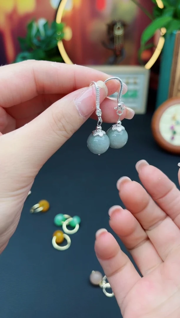 玛瑙/玉髓耳饰银S925镶嵌822000