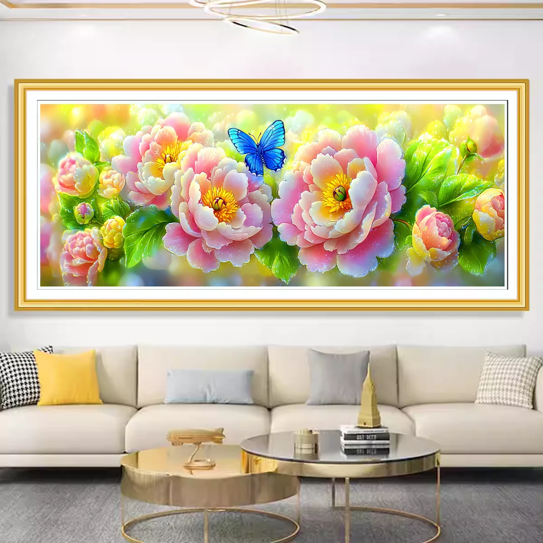 美初十字绣锦绣芳华花开富贵粉牡丹雍容华贵繁花似锦争奇斗艳线绣