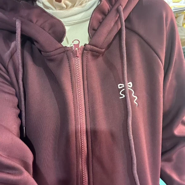 清苍兔兔巴士兔耳朵连帽拉链卫衣裙可爱加绒少女感甜妹婴儿花边帽