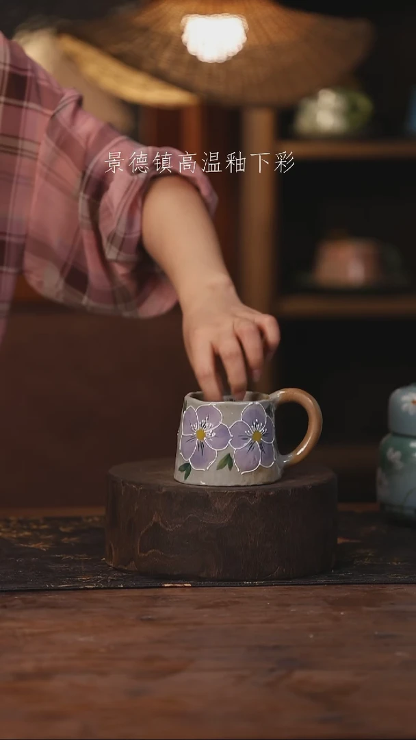 陶瓷景德镇高温釉下手绘陶瓷063