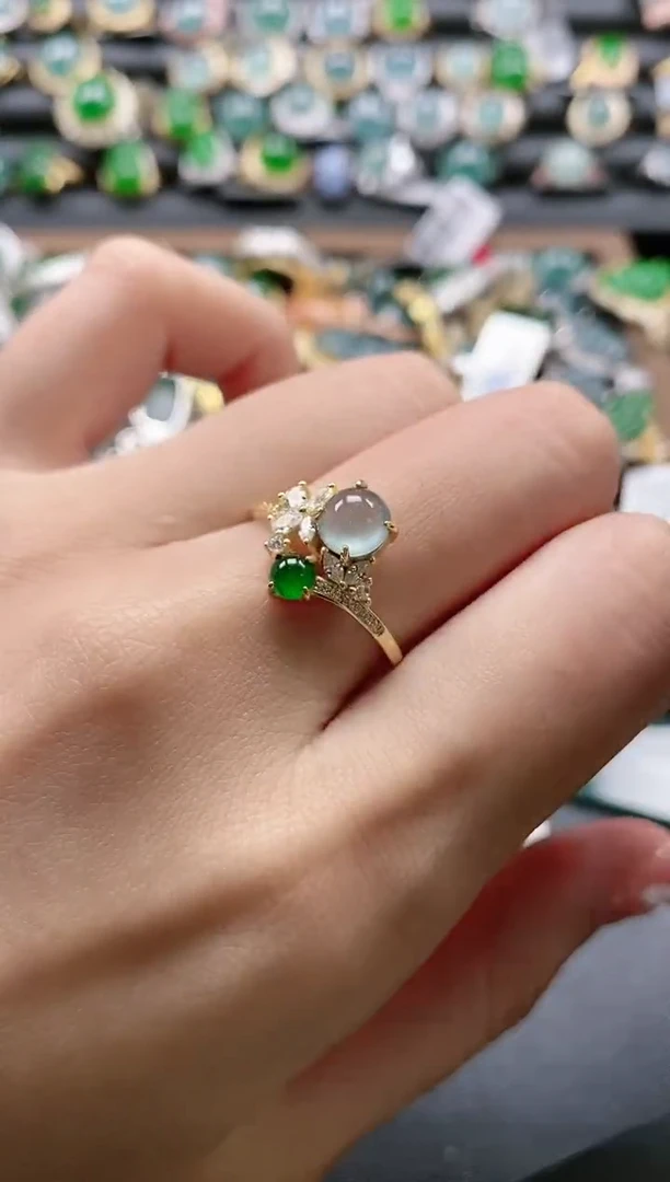 【闪购商品】翡翠戒指银S925镶嵌51511