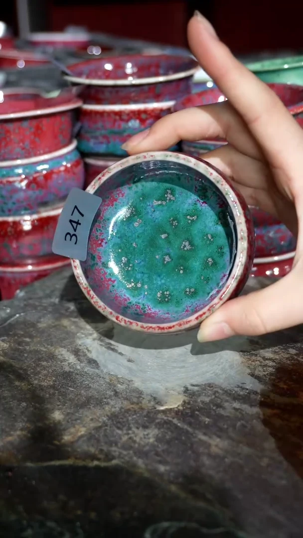 摆件陶精品窑变钧瓷茶器
