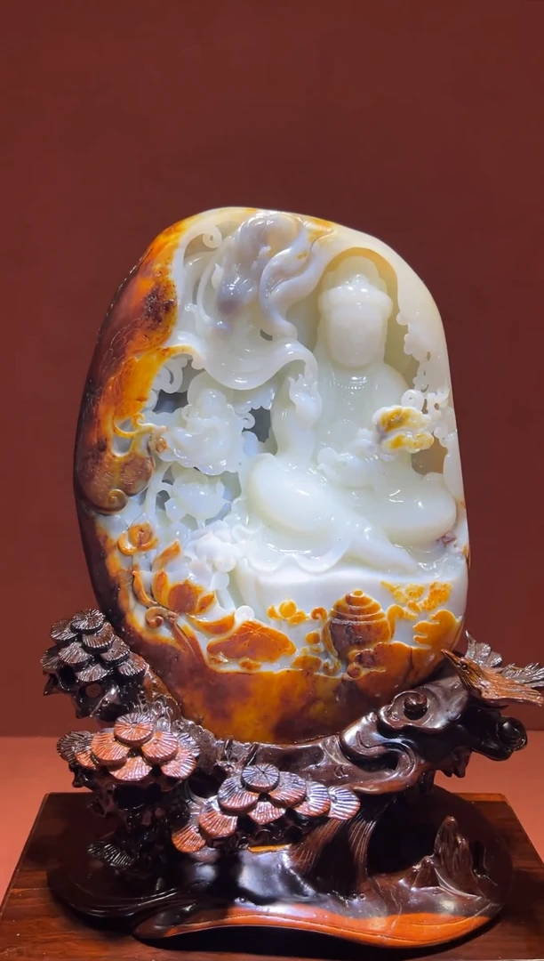 未镶嵌和田玉摆件人**戏和田玉