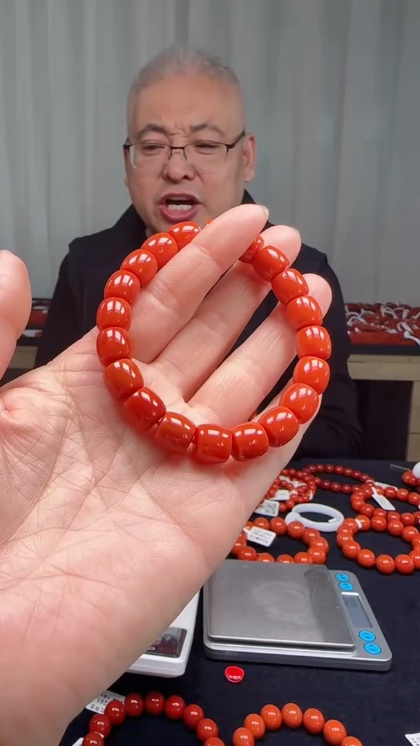 未镶嵌多样性发一件南红玛瑙【高货】柿锦红10mm保山直切单圈