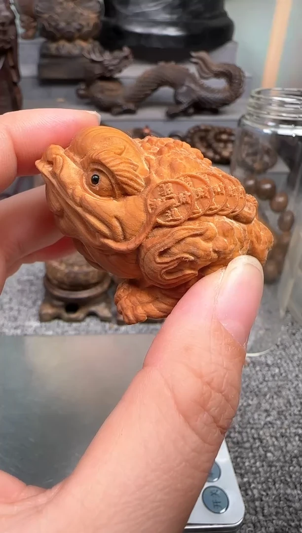 【闪购商品】木原木原色崖柏金蟾摆件