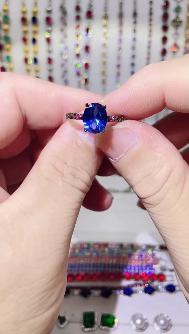 银S925镶嵌耳饰托帕石1