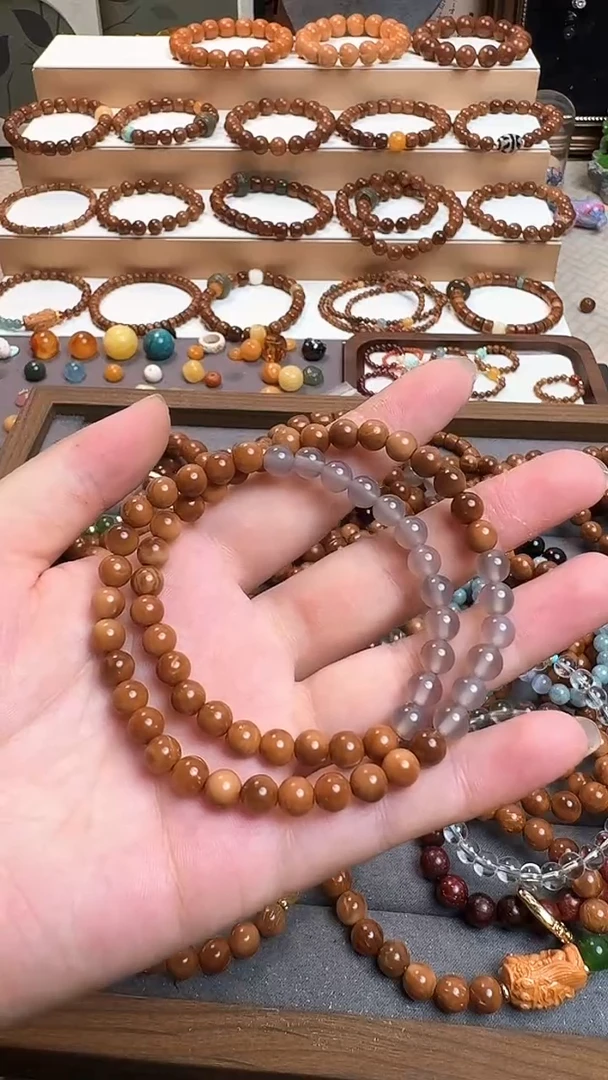 未镶嵌库克手串灰玛瑙库克双圈卡6