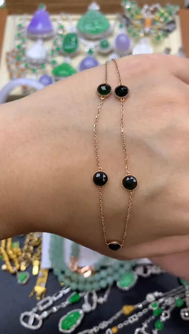 翡翠18K金镶嵌颈饰164-中国好珍宝