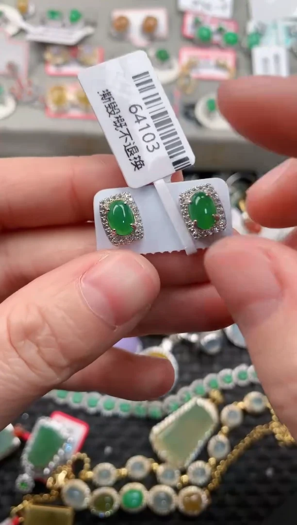 银S925镶嵌戒指翡翠1212---7