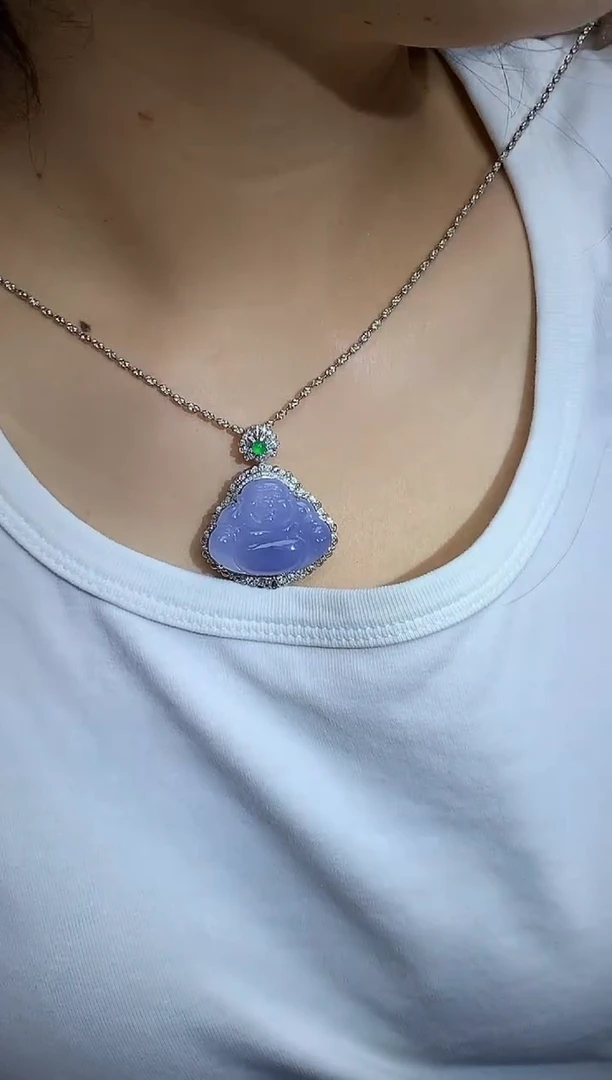 吊坠(不含链)18K金镶嵌翡翠793-春日珠宝