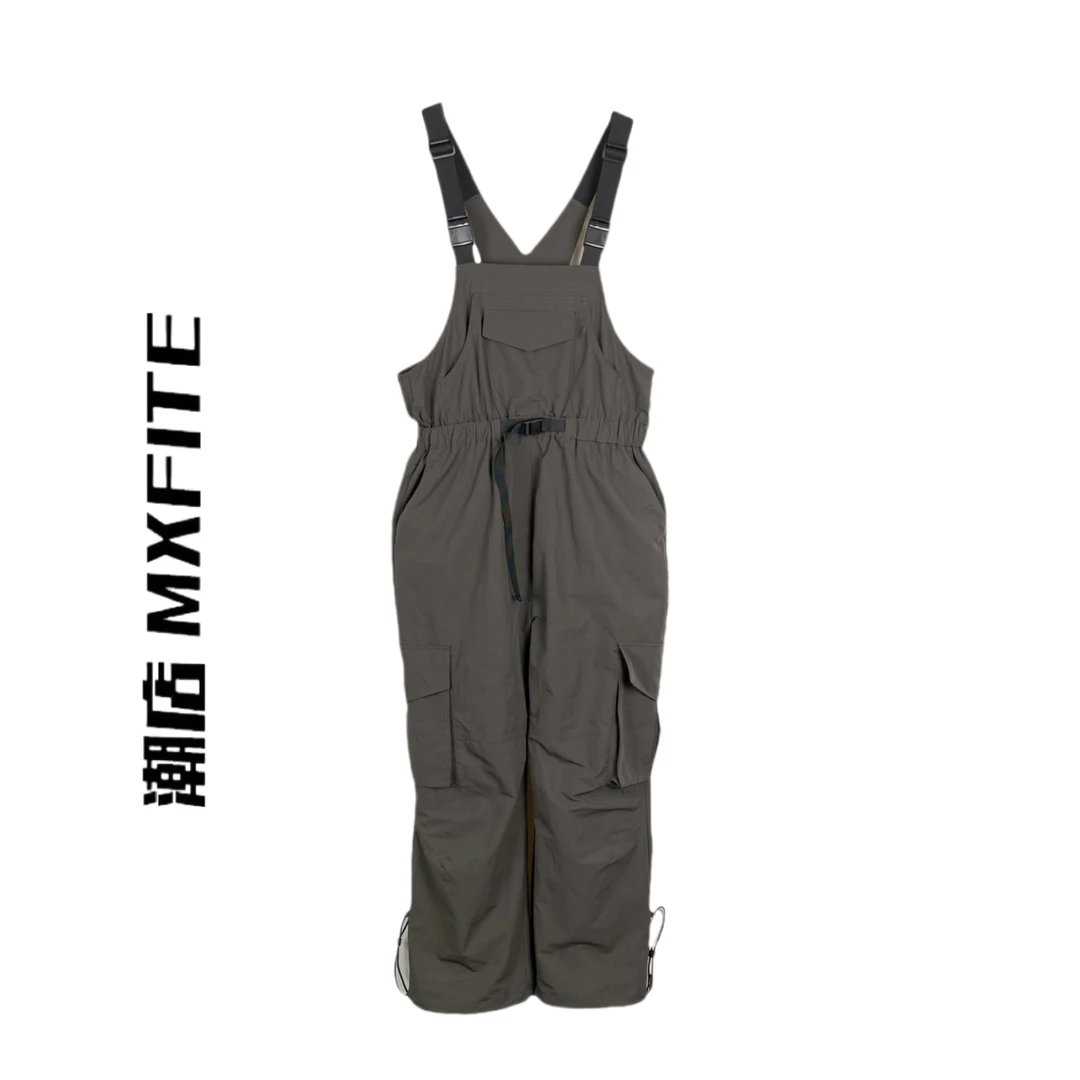 MXFITE潮店夏季新款时尚复古大裤袋工装背带裤长裤（P62596）