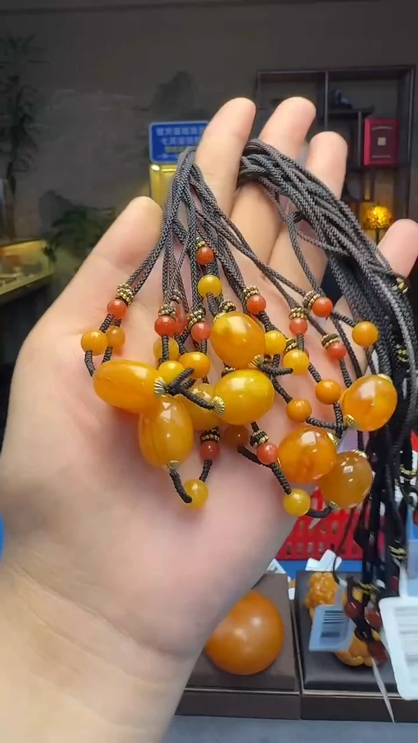 琥珀项链未镶嵌天然保真蜜蜡圆珠项链（多样性只发其一）