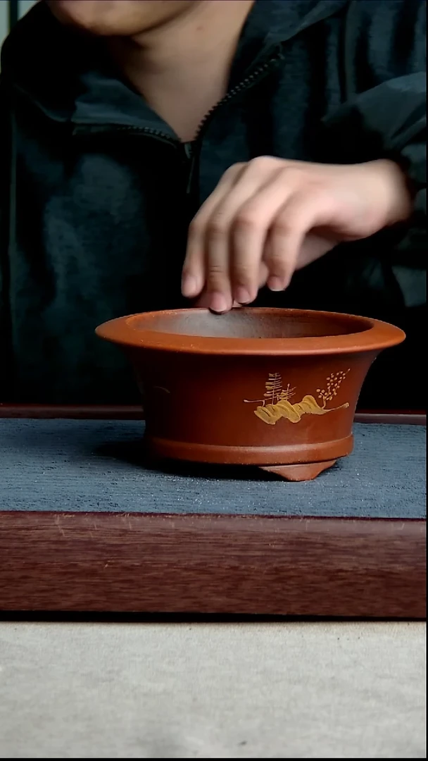 紫砂花盆14*7内径紫砂花盆