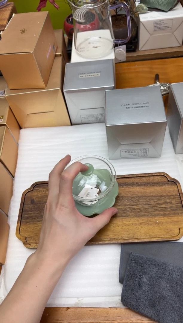 风谜金标荷悦盖碗浅玉