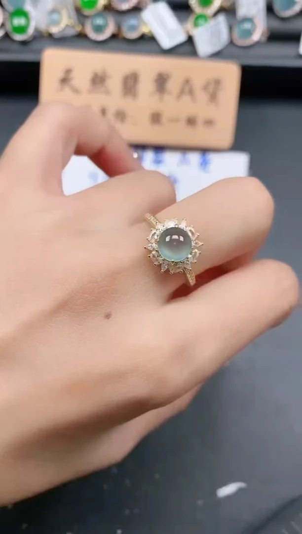 银S925镶嵌戒指翡翠111