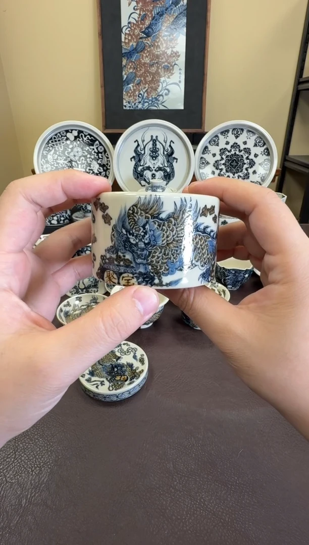 二号釉貔貅纹扳指杯