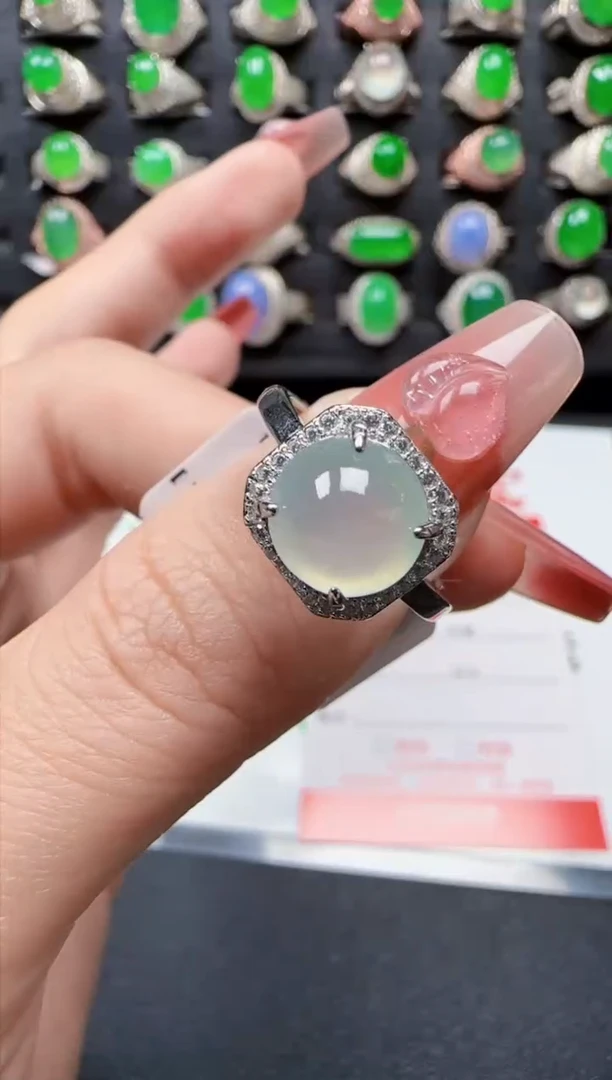 【闪购商品】翡翠戒指银S925镶嵌1706