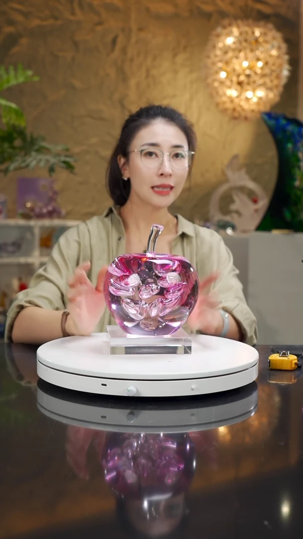 琉璃金红色苹果摆件3号