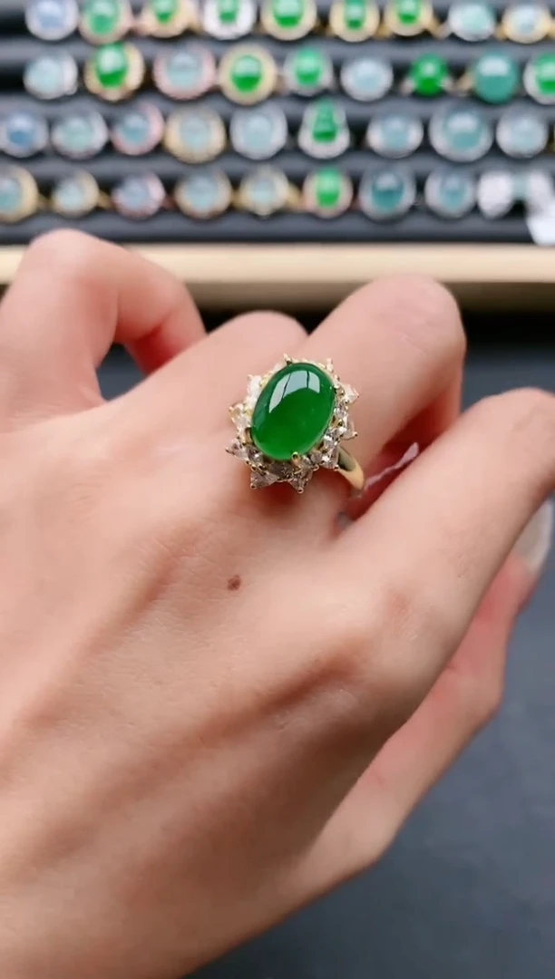 【闪购商品】翡翠戒指银S925镶嵌11111