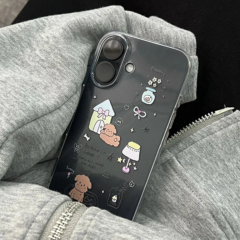 涂鸦小狗适用苹果iPhone17pro14小米15promax华为p80手机壳防摔xr