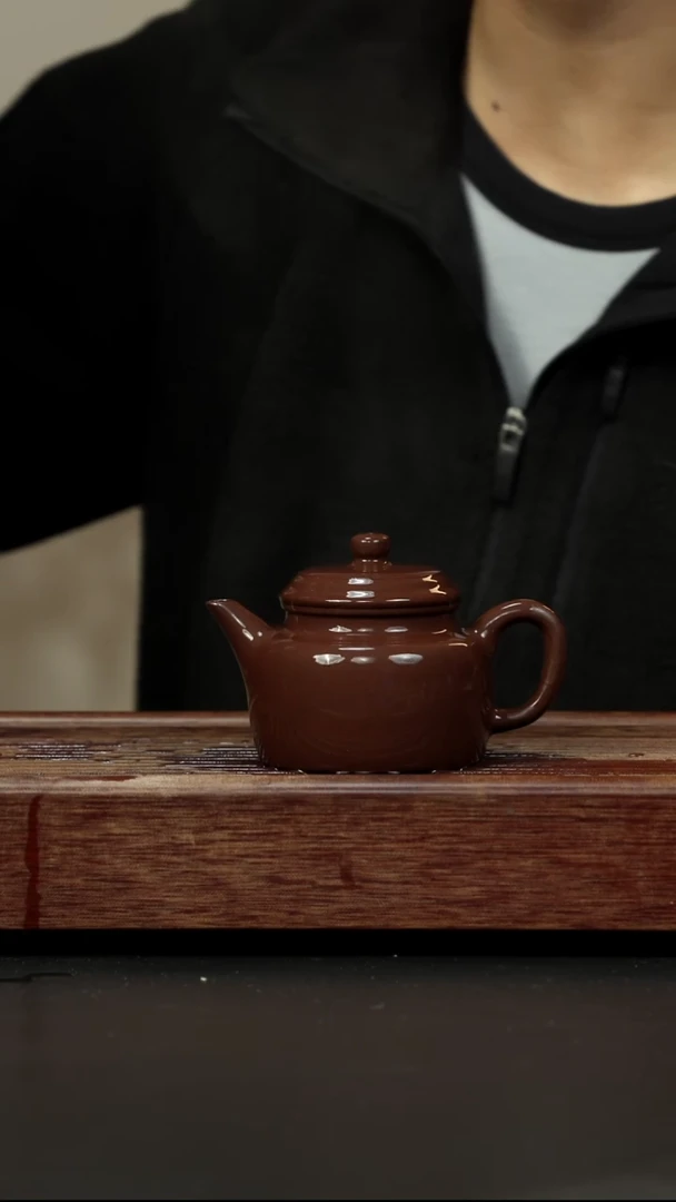 紫砂茶壶老紫泥 剑流德钟