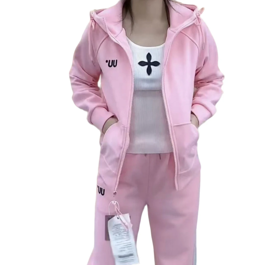 802新款休闲运动套装连帽上衣+裤子百搭气质显瘦