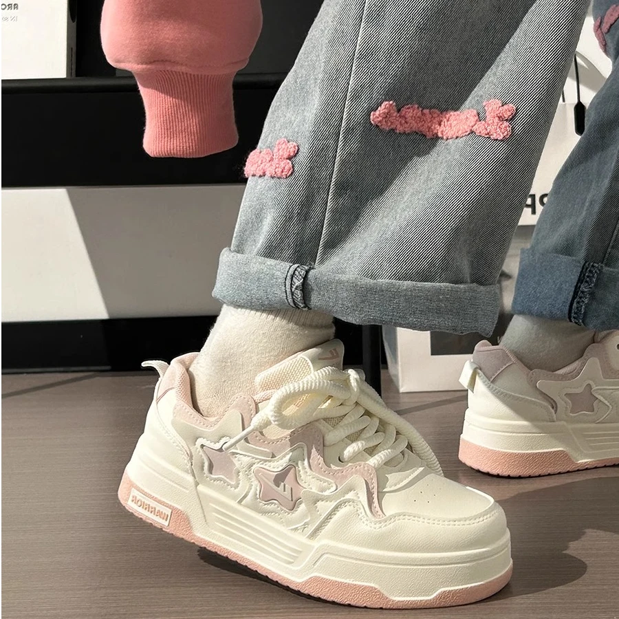 回力星星小白鞋女夏季新款透气厚底爆款板鞋子女小众百搭休闲鞋女