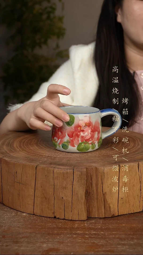 碗瓷景德镇手工手绘高温瓷釉下彩