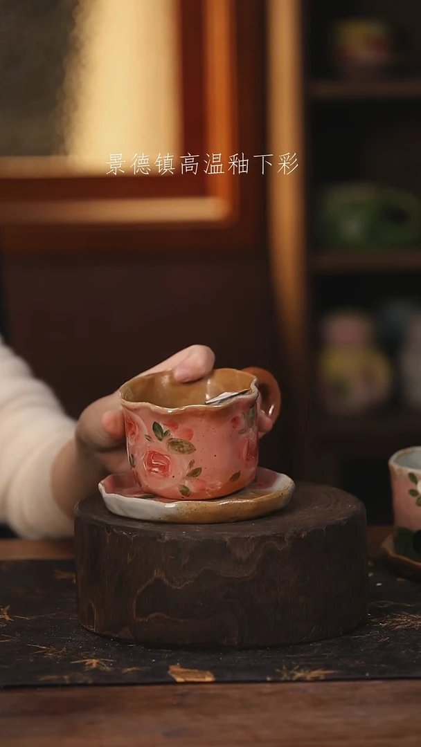 陶瓷景德镇高温釉下手绘陶瓷@L005@